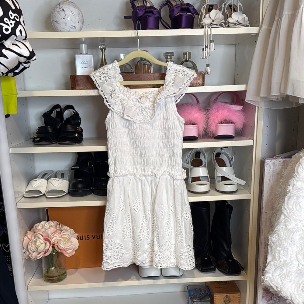 Hannah Cream Scoop Neck Sleeveless Sundress